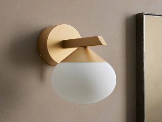 Costella Iron Globe Sconce in Gold — product view 2