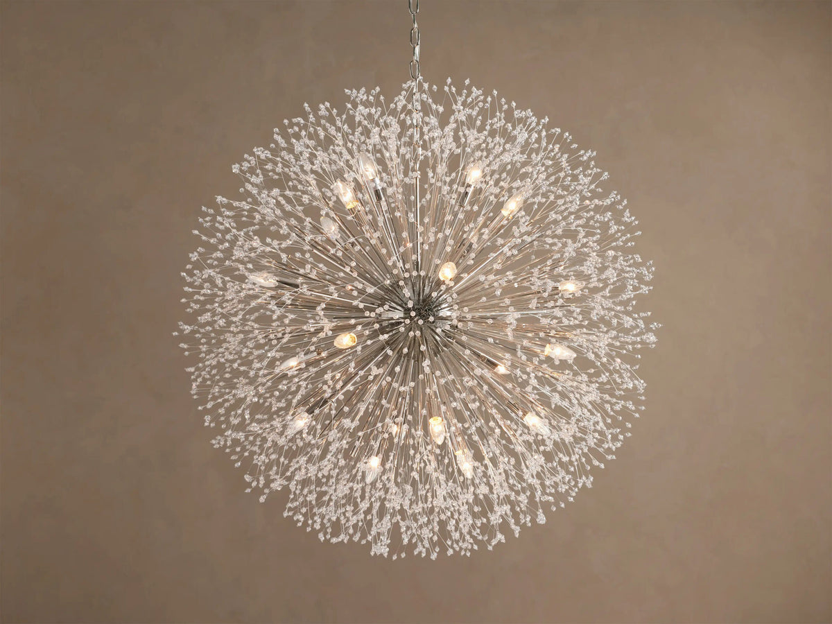 Dandelion 43 Inch Round Silver Crystal Chandelier — product view 1
