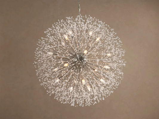 Dandelion 43 Inch Round Silver Crystal Chandelier — product view 1