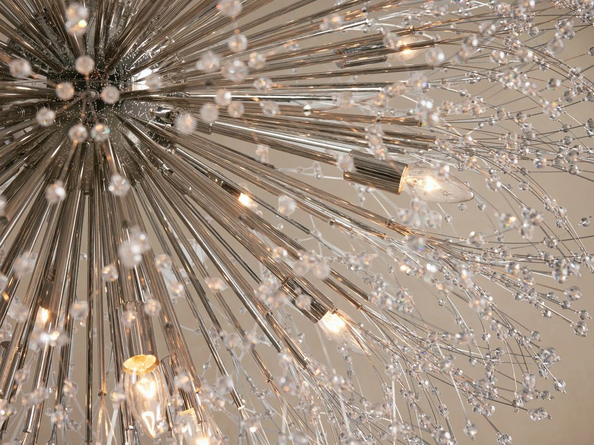 Dandelion 43 Inch Round Silver Crystal Chandelier — product view 3