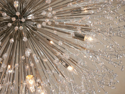 Dandelion 43 Inch Round Silver Crystal Chandelier — product view 3