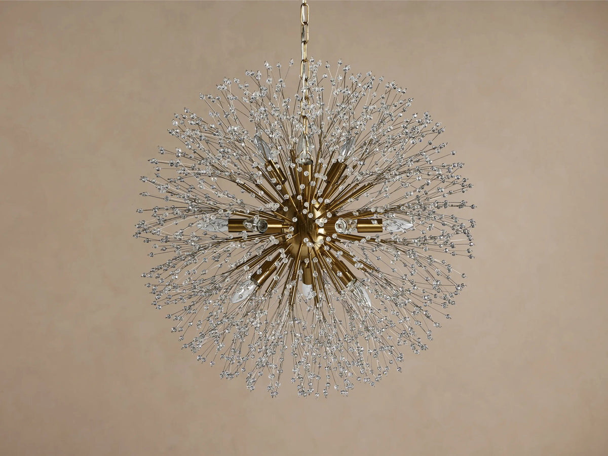 Dandelion Round Crystal Chandelier 30 Inch Silver — product view 10