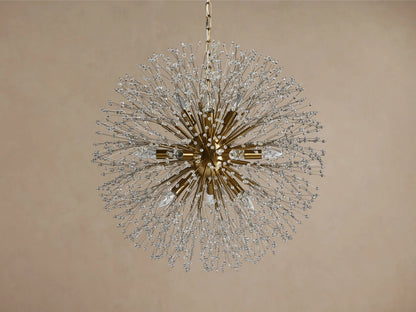 Dandelion Round Crystal Chandelier 30 Inch Silver — product view 10