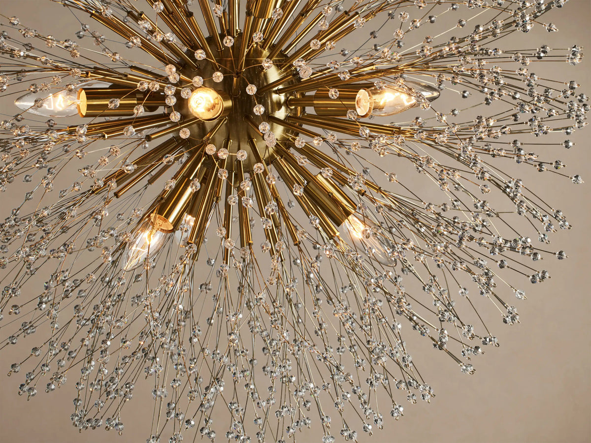 Dandelion Round Crystal Chandelier 30 Inch Silver — product view 11