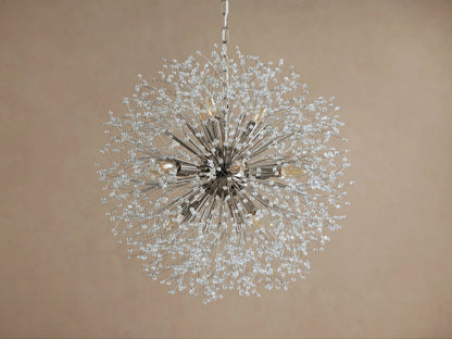 Dandelion Round Crystal Chandelier 30 Inch Silver — product view 2