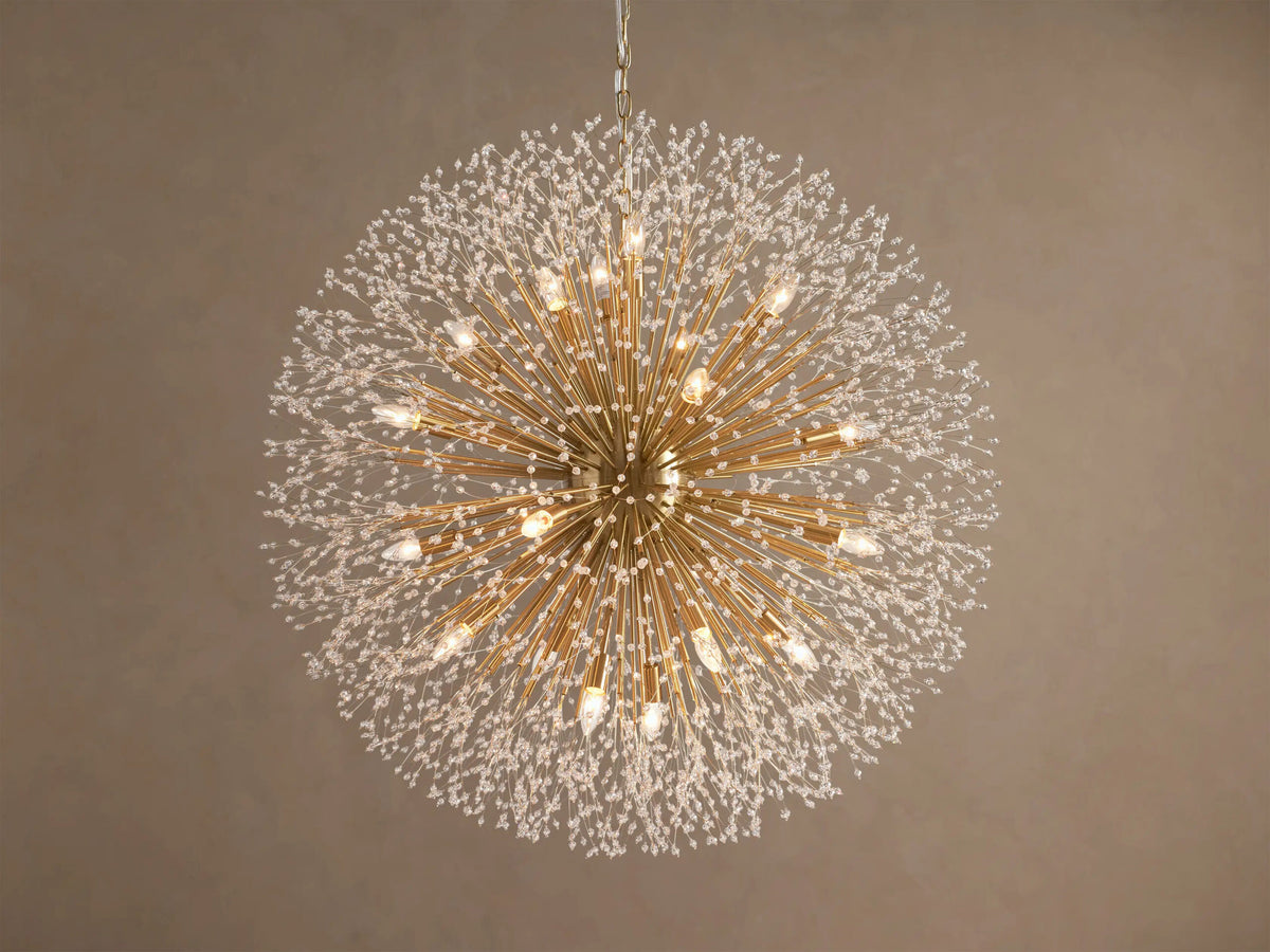 Dandelion Round Crystal Chandelier 30 Inch Silver — product view 5