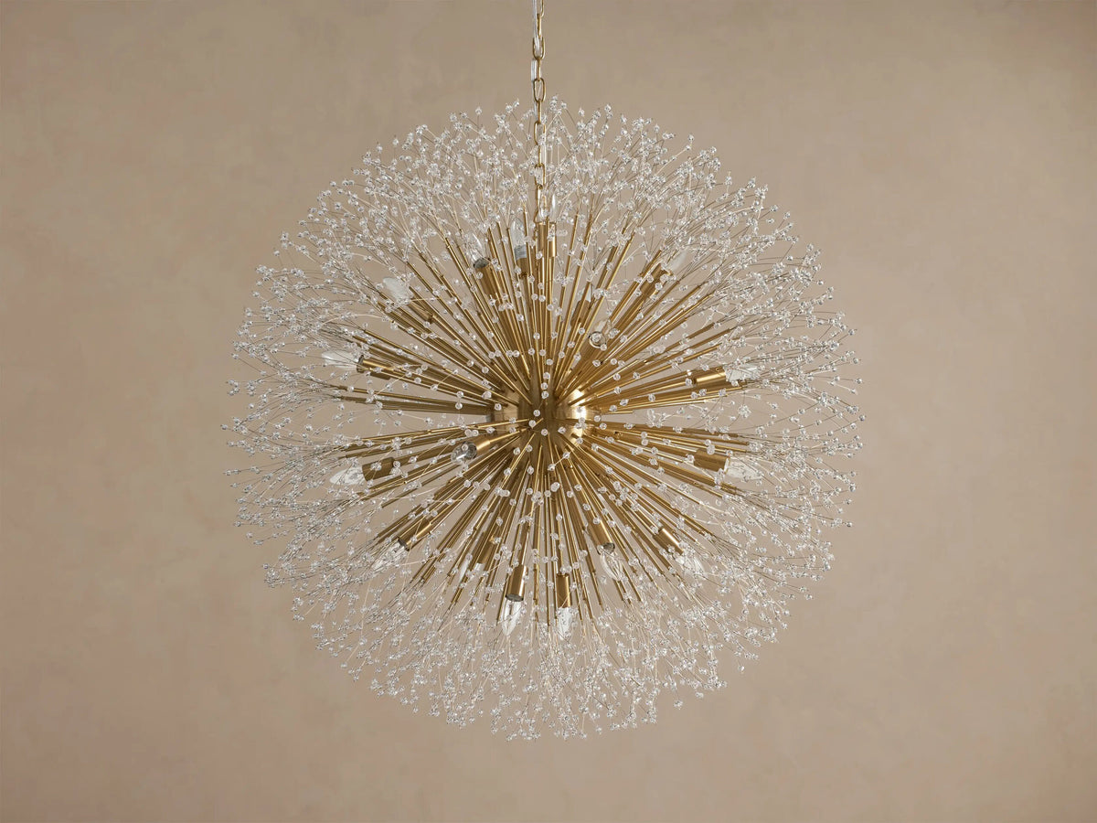 Dandelion Round Crystal Chandelier 30 Inch Silver — product view 6
