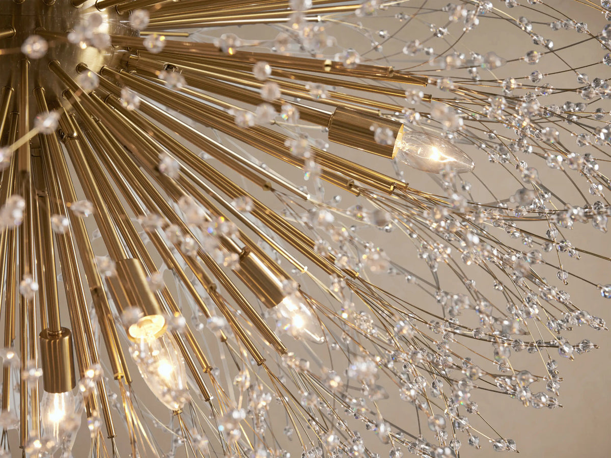 Dandelion Round Crystal Chandelier 30 Inch Silver — product view 7