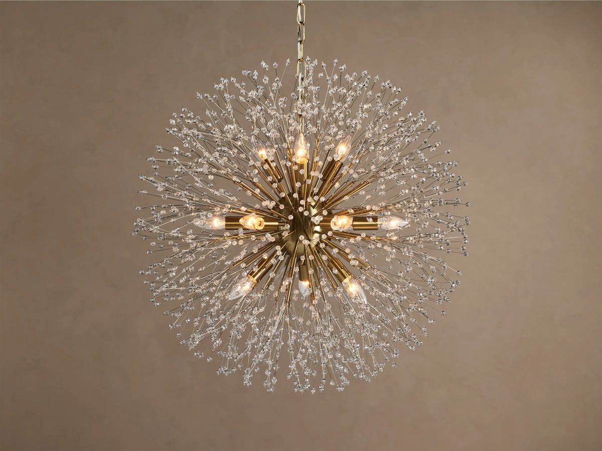 Dandelion Round Crystal Chandelier 30 Inch Silver — product view 9
