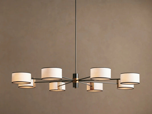 Fabric Chandelier Round Steel Frame 60 Inch — product view 1