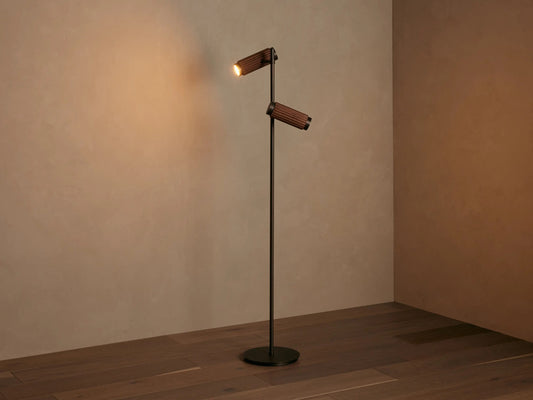 Decan Bronze Floor Lamp with Walnut Accents — product view 1