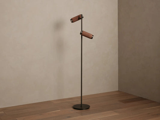 Decan Bronze Floor Lamp with Walnut Accents — product view 2