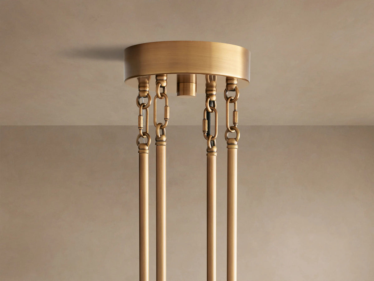 Glass Glam Light 38 Inch Round Chandelier in Brass — product view 4