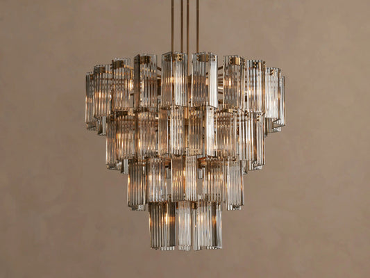 Delsie Glass Chandelier Smoke Brass 48 Inch — product view 1
