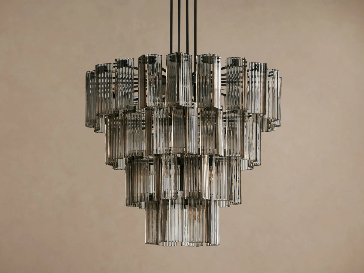Delsie Glass Chandelier Smoke Brass 48 Inch — product view 10