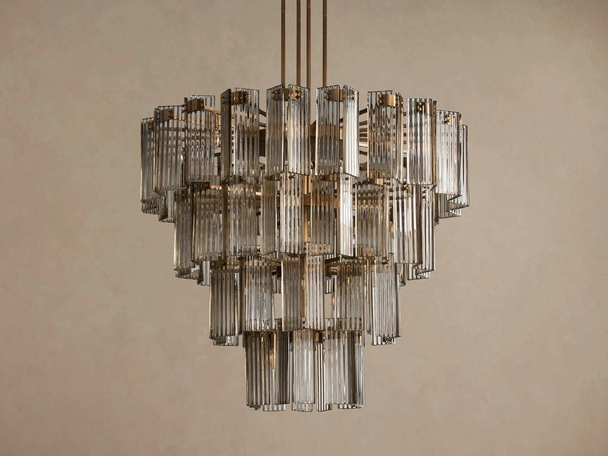 Delsie Glass Chandelier Smoke Brass 48 Inch — product view 2