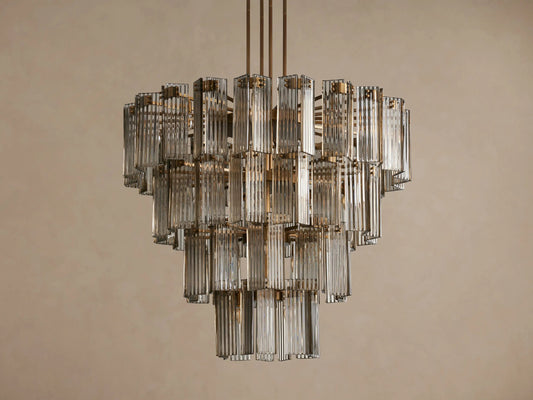 Delsie Glass Chandelier Smoke Brass 48 Inch — product view 2