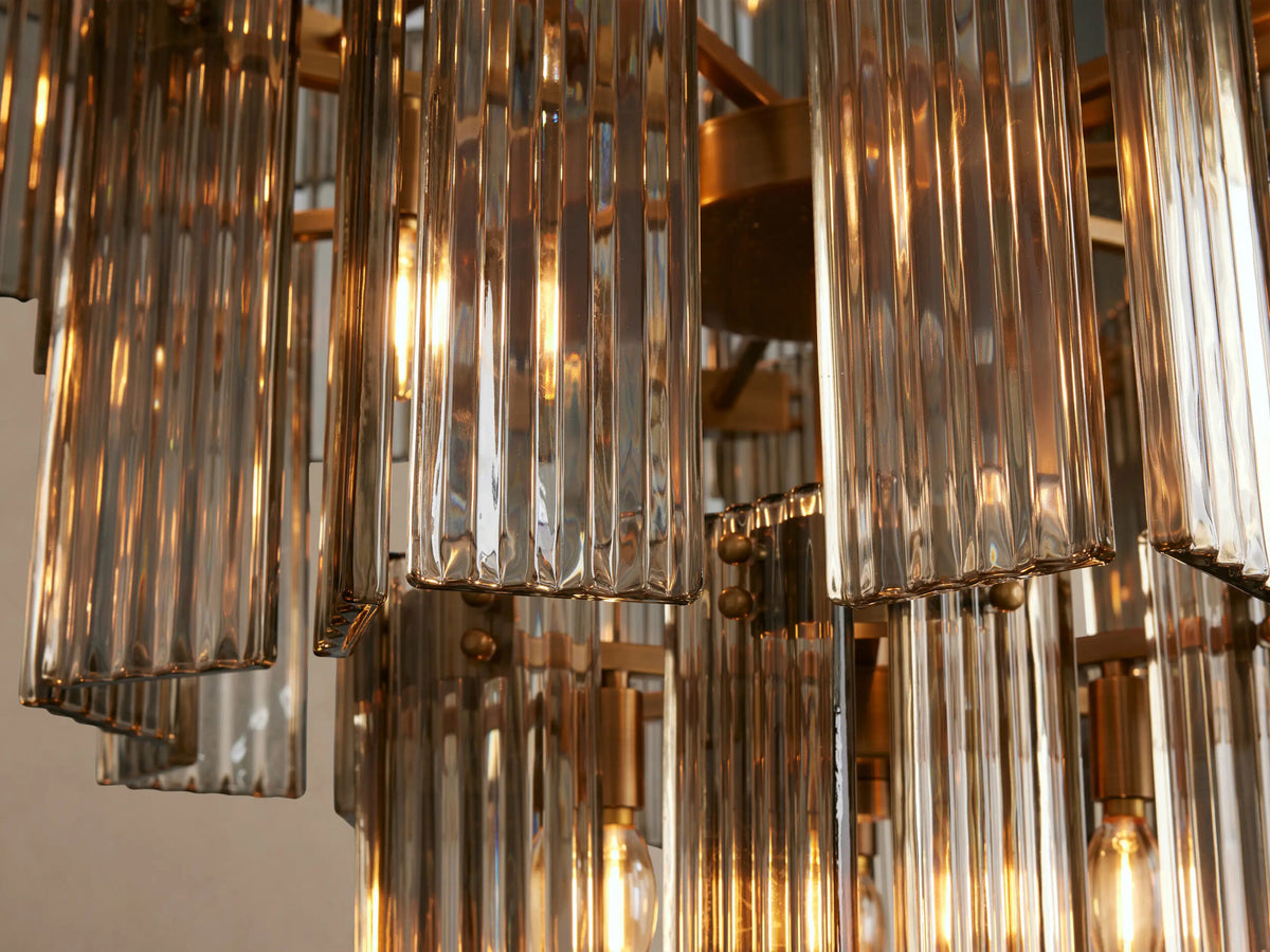 Delsie Glass Chandelier Smoke Brass 48 Inch — product view 3