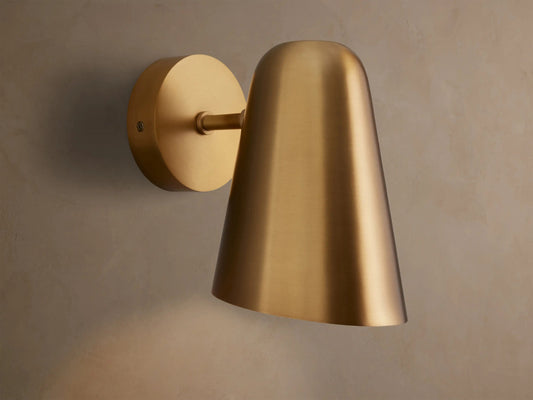 Brass Wall Sconce with Conical Shade — product view 1