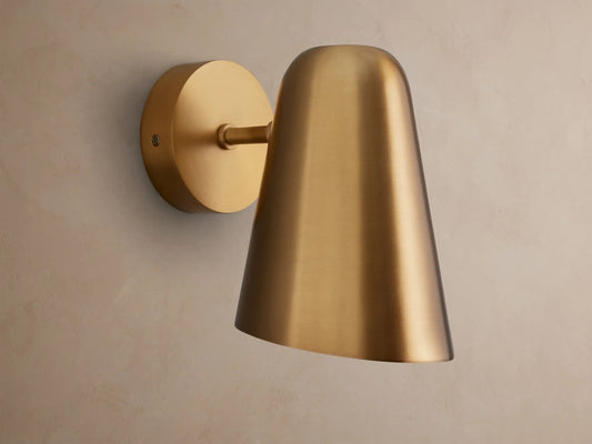 Brass Wall Sconce with Conical Shade — product view 2