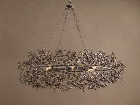 Iron Crown Light 48 Bronze Smoke Glass Chandelier — product view 1