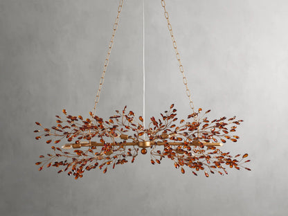 Fiore 51 Inch Brass Chandelier with Amber Glass — product view 2
