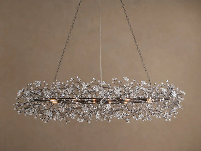 Fiore Iron Oval Chandelier with Crystal Floral Details — product view 16