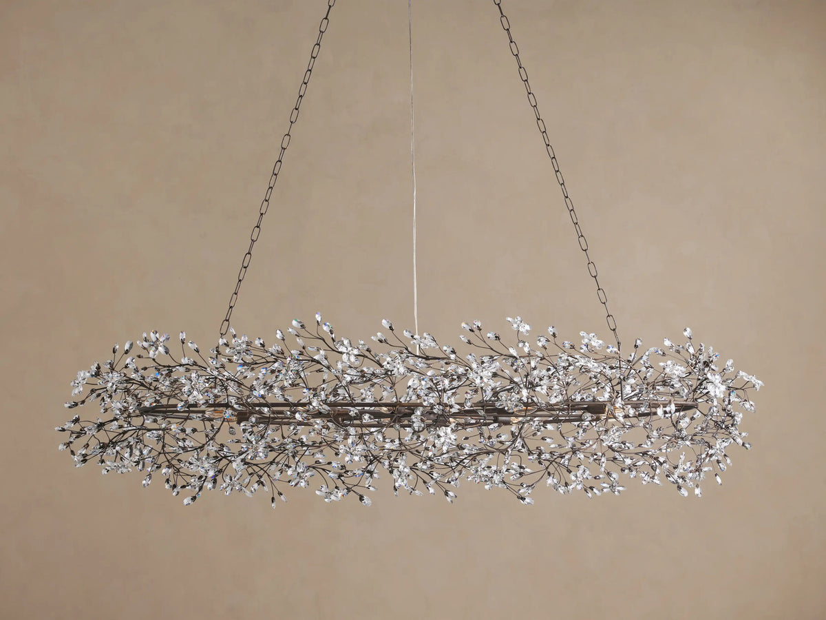 Fiore Iron Oval Chandelier with Crystal Floral Details — product view 17