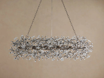 Fiore Iron Oval Chandelier with Crystal Floral Details — product view 21