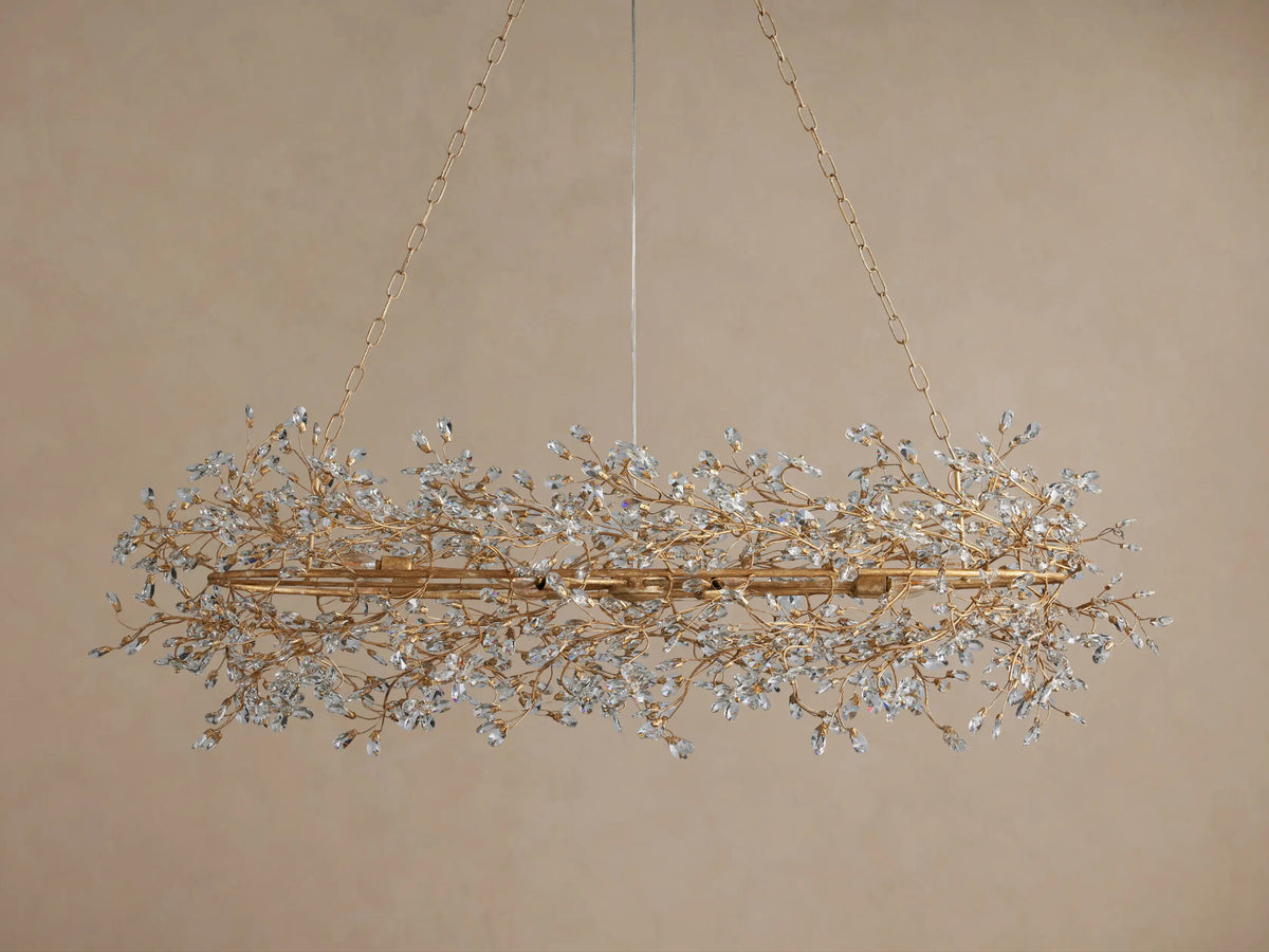Fiore Iron Oval Chandelier with Crystal Floral Details — product view 6
