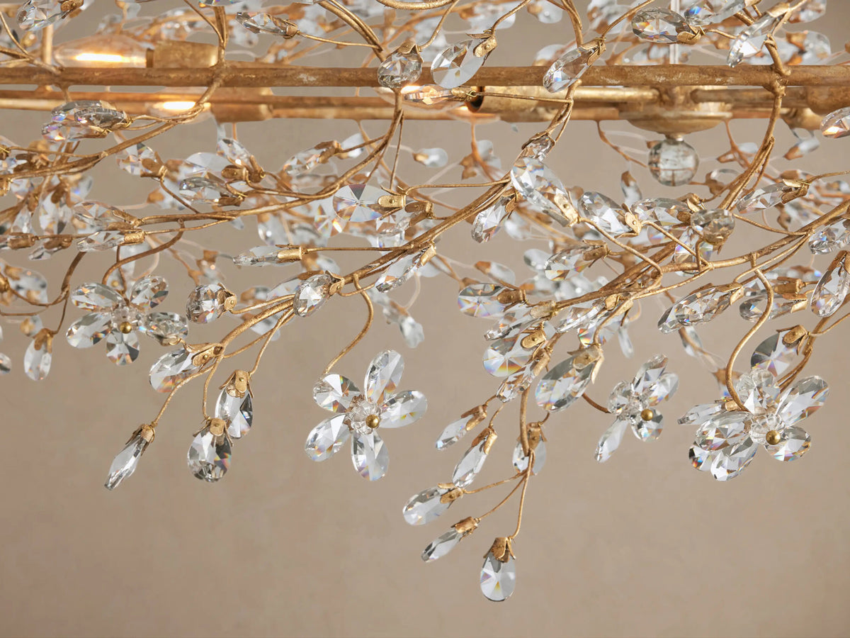 Fiore Iron Oval Chandelier with Crystal Floral Details — product view 7