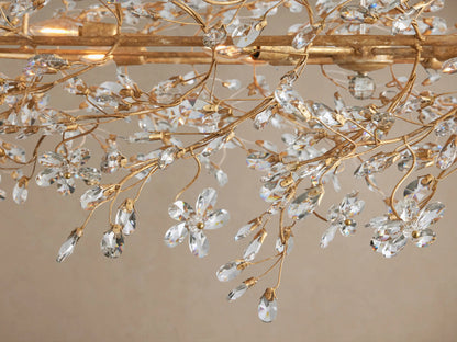Fiore Iron Oval Chandelier with Crystal Floral Details — product view 7