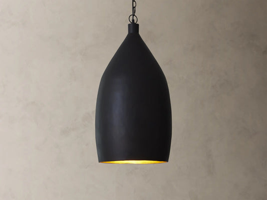 Iron Cone Pendant 14 Inch Black and Brass — product view 1