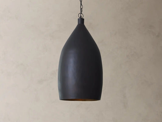 Iron Cone Pendant 14 Inch Black and Brass — product view 2