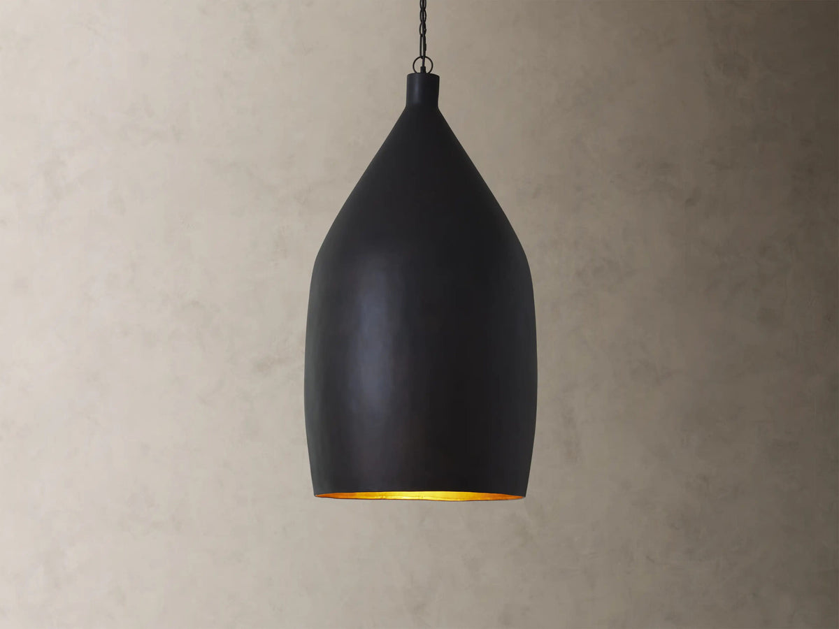 Iron Cone Pendant 14 Inch Black and Brass — product view 4