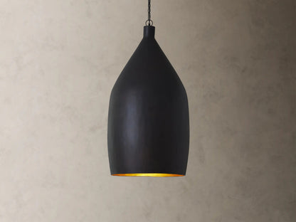 Iron Cone Pendant 14 Inch Black and Brass — product view 4