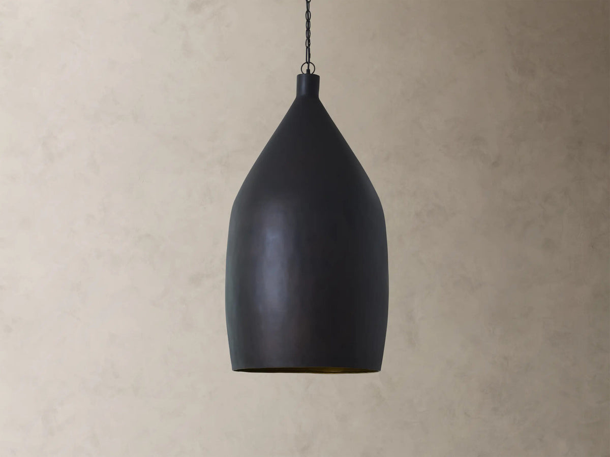 Iron Cone Pendant 14 Inch Black and Brass — product view 5