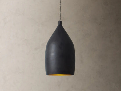 Iron Cone Pendant 14 Inch Black and Brass — product view 7