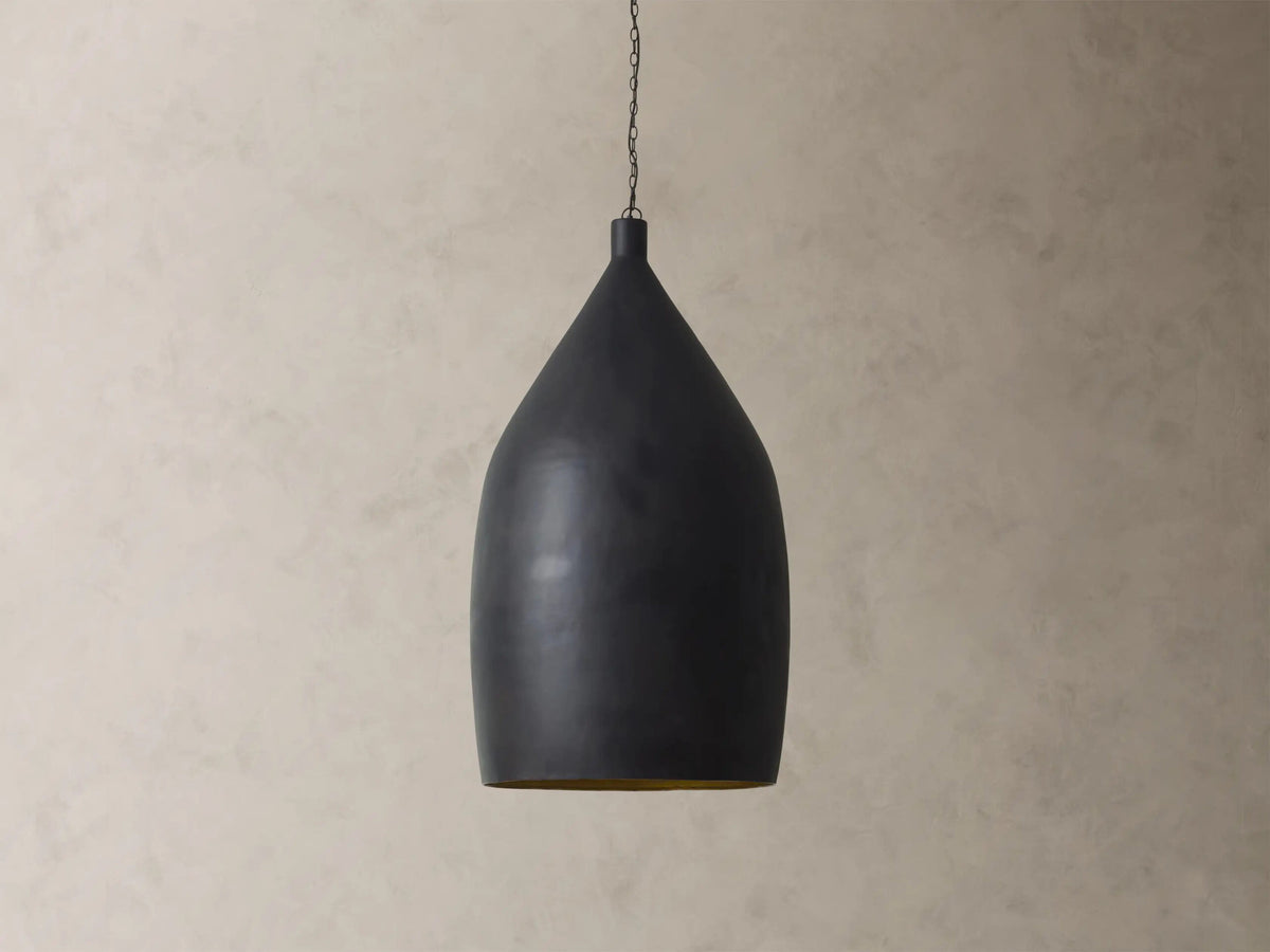 Iron Cone Pendant 14 Inch Black and Brass — product view 8