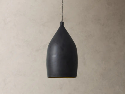 Iron Cone Pendant 14 Inch Black and Brass — product view 8
