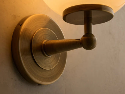 Fulton Bronze Glass Sconce with Milk Globe — product view 11