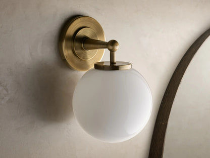 Fulton Bronze Glass Sconce with Milk Globe — product view 12