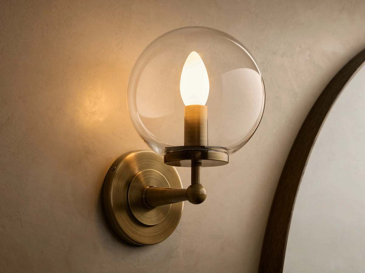 Fulton Bronze Glass Sconce with Milk Globe — product view 13