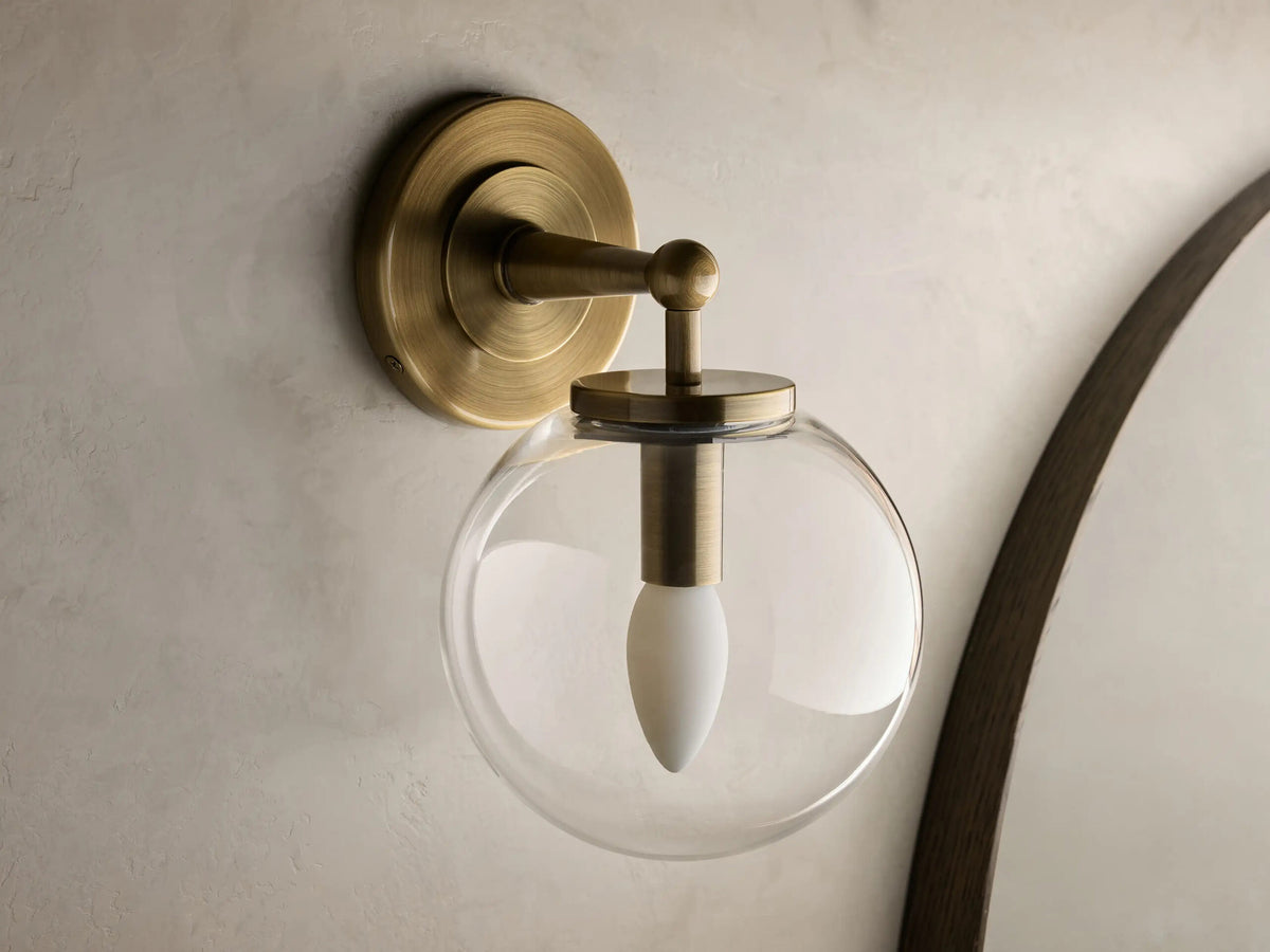 Fulton Bronze Glass Sconce with Milk Globe — product view 16