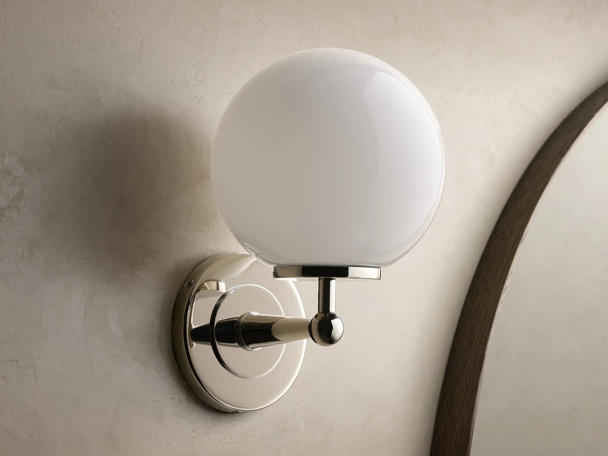 Fulton Bronze Glass Sconce with Milk Globe — product view 18