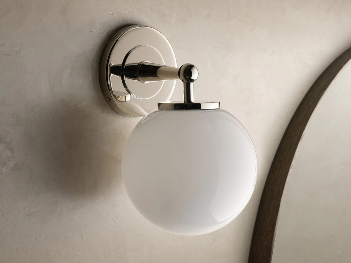 Fulton Bronze Glass Sconce with Milk Globe — product view 20