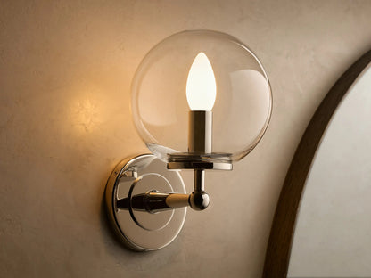 Fulton Bronze Glass Sconce with Milk Globe — product view 21