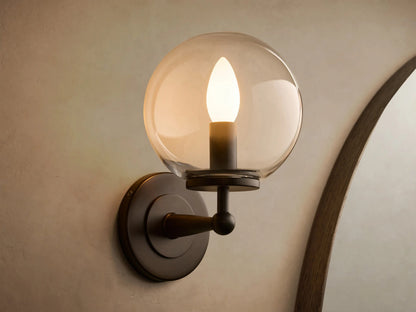 Fulton Bronze Glass Sconce with Milk Globe — product view 5