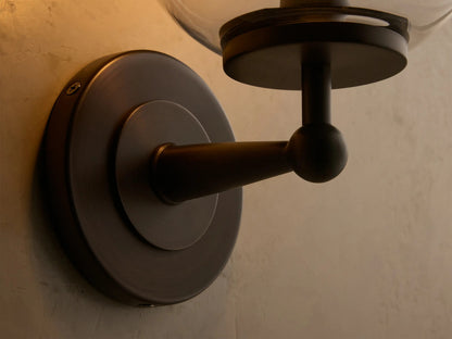 Fulton Bronze Glass Sconce with Milk Globe — product view 6