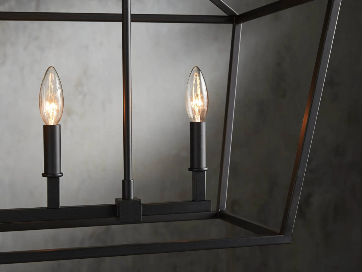 Garnet Bronze Chandelier 41 Inch Rectangular Iron Frame — product view 2